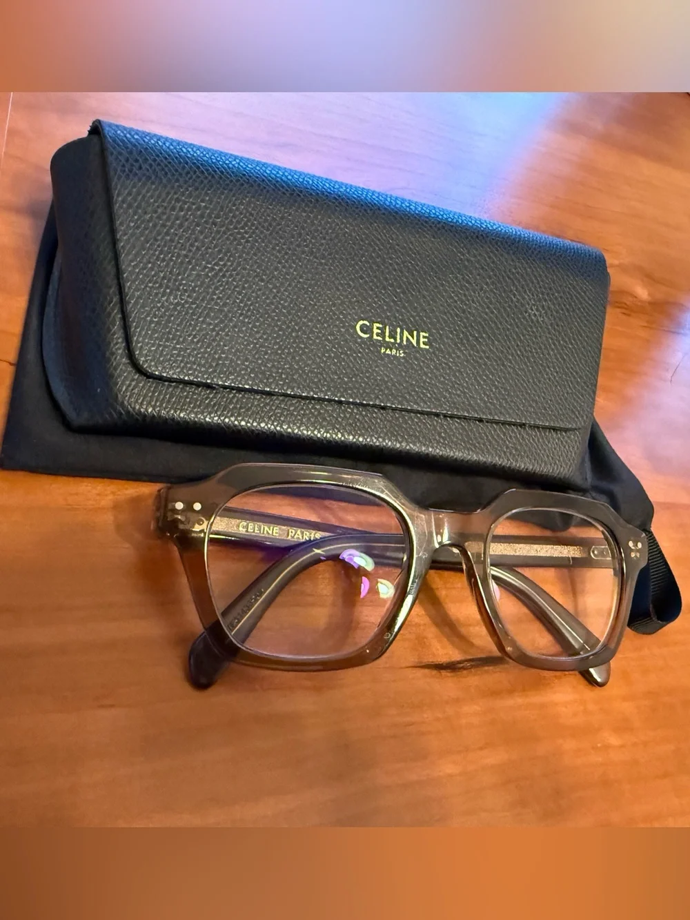 Celine Taupe Square Acetate Glasses cl50128i